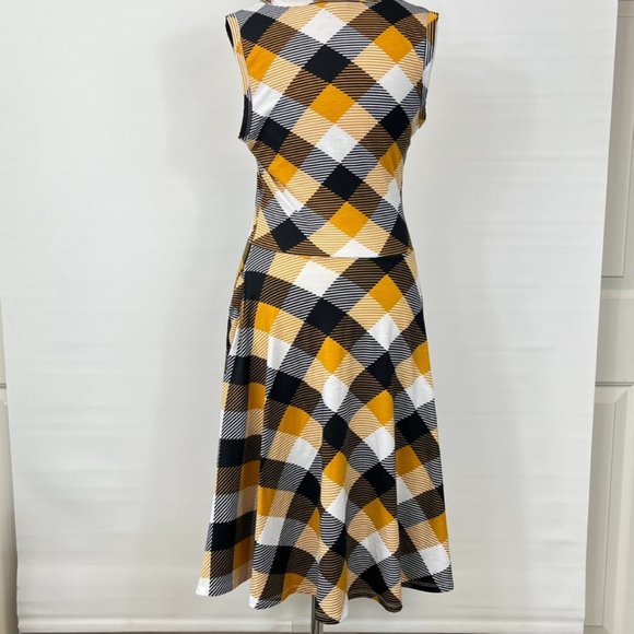LuLaRoe Yellow & Black Plaid Sleeveless Dress ((size XS)) - Picture 3 of 7